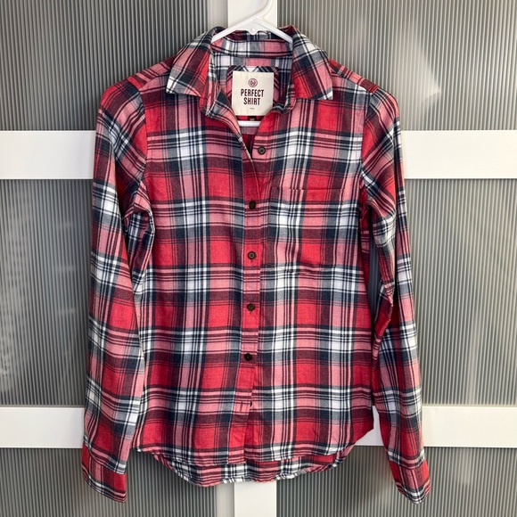 Women’s Red Flannel Button Up Shirt - Picture 2 of 5